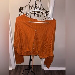 Liberty Love Orange Button-Up long sleeve top size XL